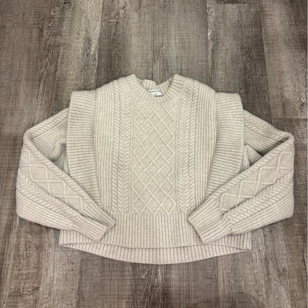 Babaton Off-the-Shoulder Cream Sweater